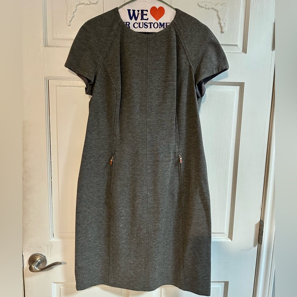 Lauren Ralph Lauren Ponte Knit Gray Sheath Dress